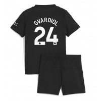 Manchester City Josko Gvardiol #24 Vonkajší Detský futbalový dres 2025-26 Krátky Rukáv (+ trenírky)